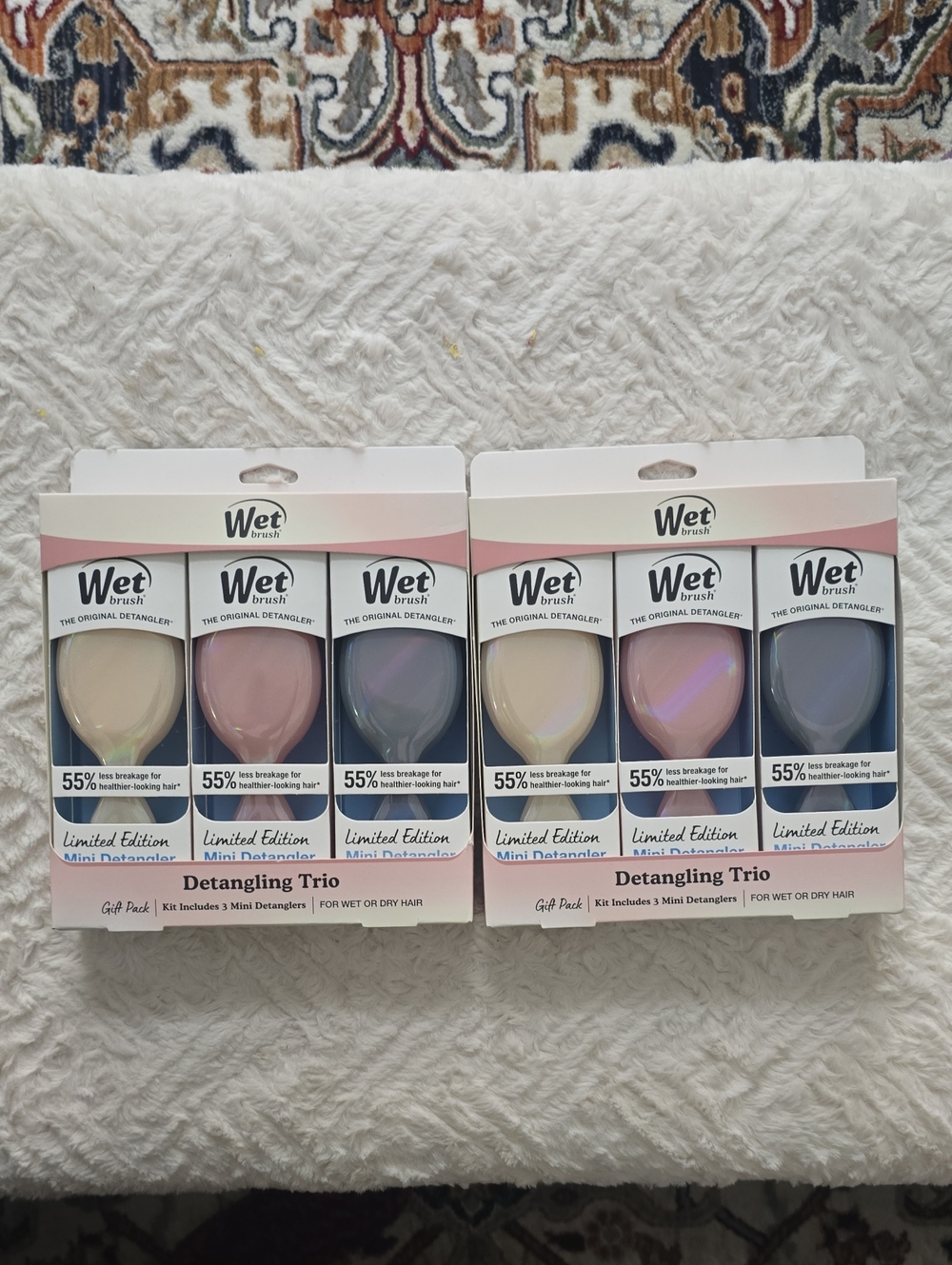 WET BRUSH BRAND ORIGINAL DETANGLER BRUSHES BUNDLE OF 2 SETS DETANGLING TRIO